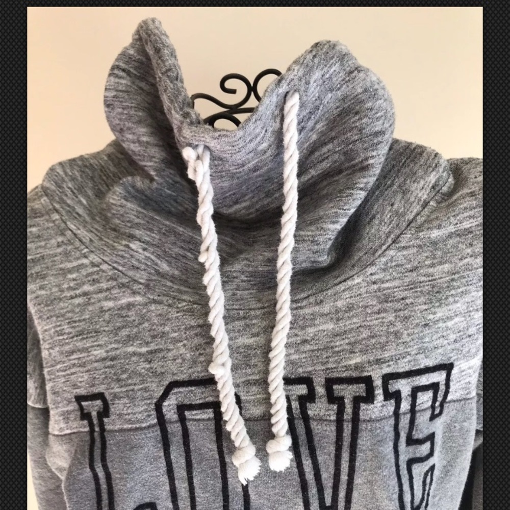 Gray Womans Hoodie Medium Loose Full Neck cover - Picture 2 of 6